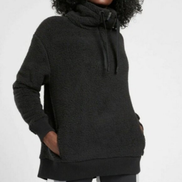 Athleta | Talus Sherpa Half Zip Pullover in Black - Picture 1 of 5